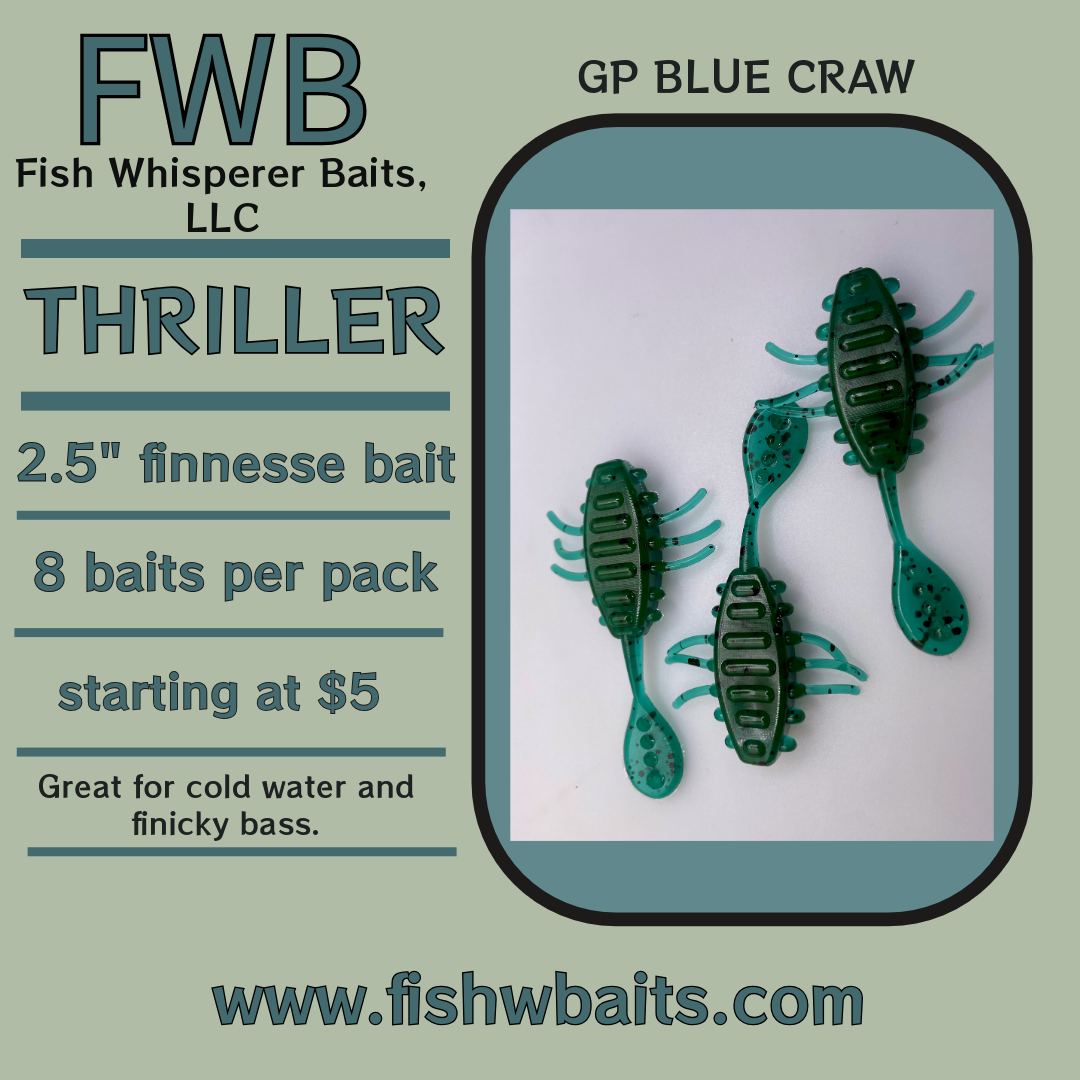 2.5” finesse creature bait/thriller bait