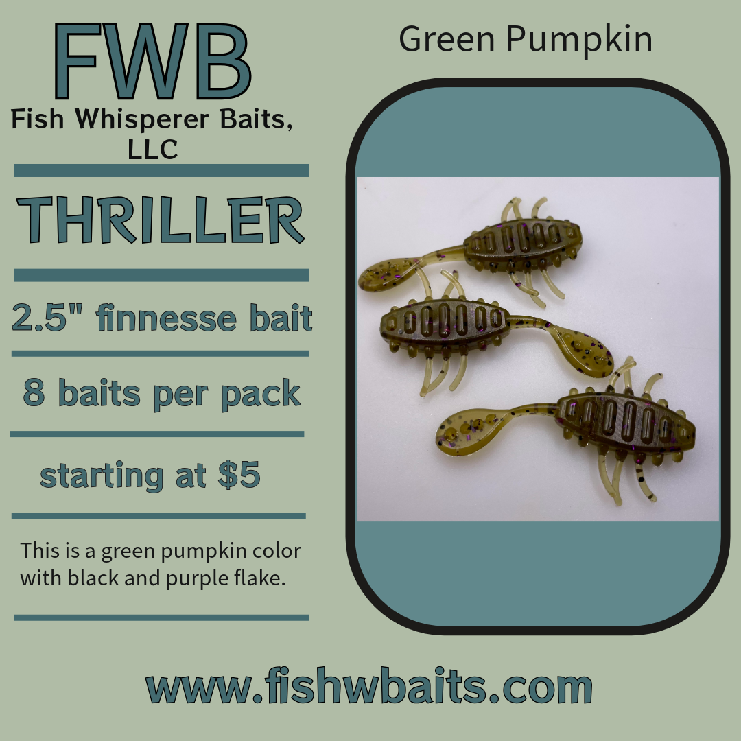 2.5” finesse creature bait/thriller bait
