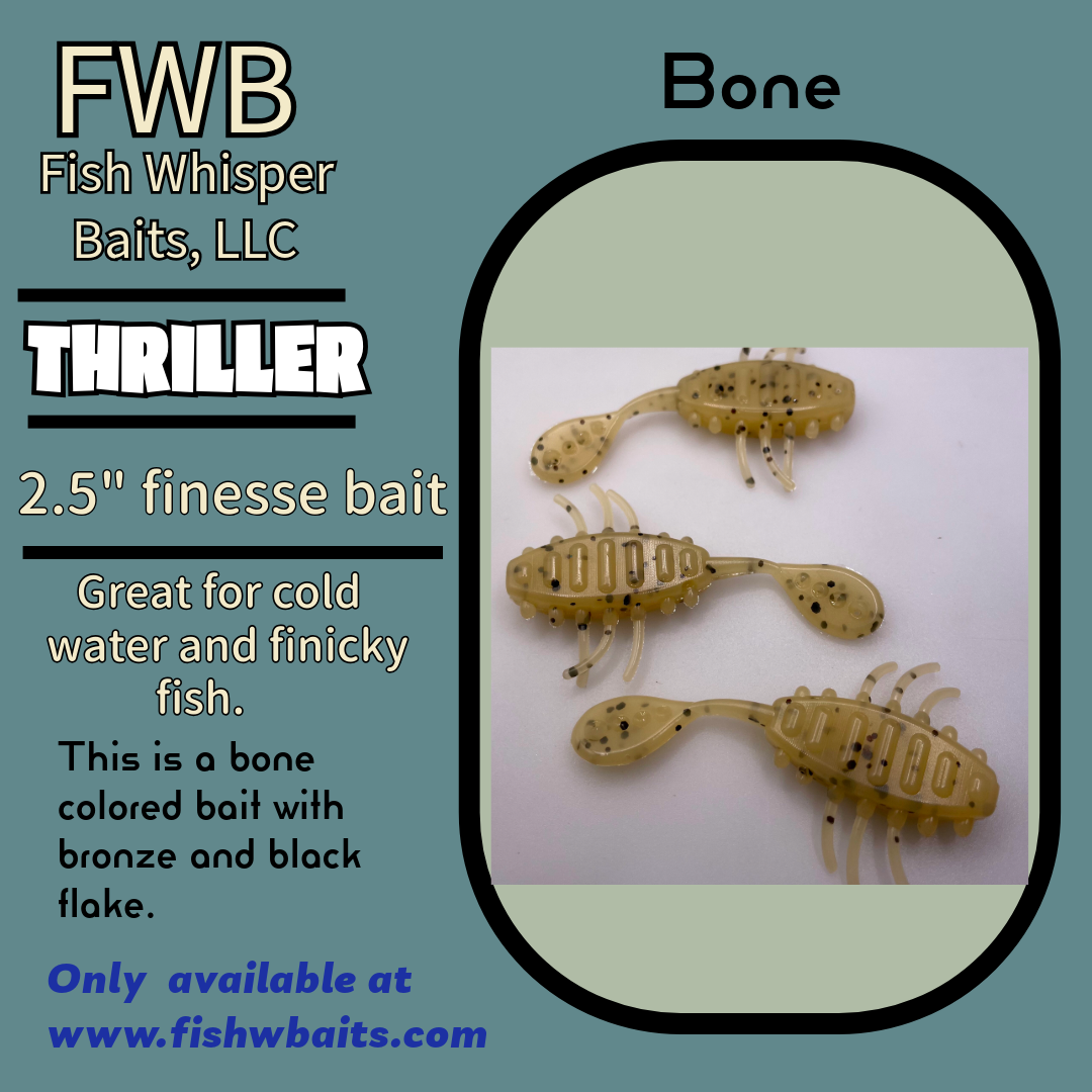 2.5” finesse creature bait/thriller bait