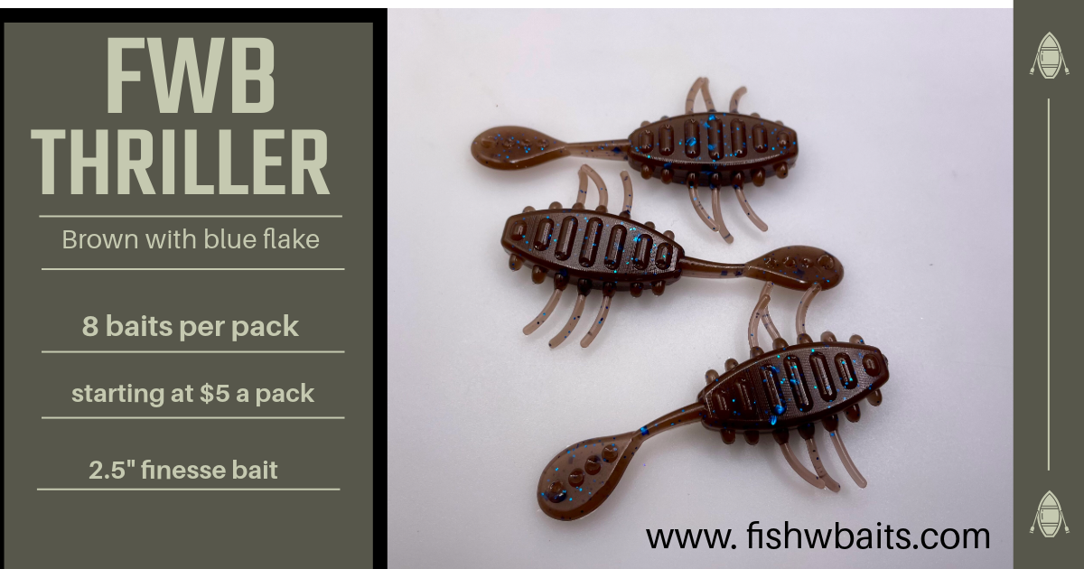 2.5” finesse creature bait/thriller bait
