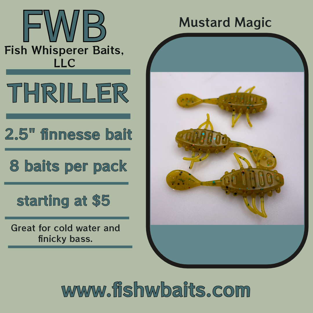 2.5” finesse creature bait/thriller bait