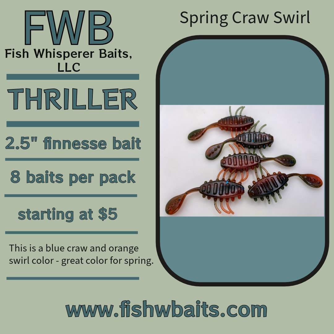 2.5” finesse creature bait/thriller bait