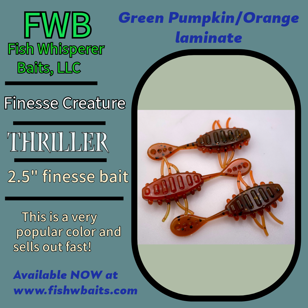 2.5” finesse creature bait/thriller bait