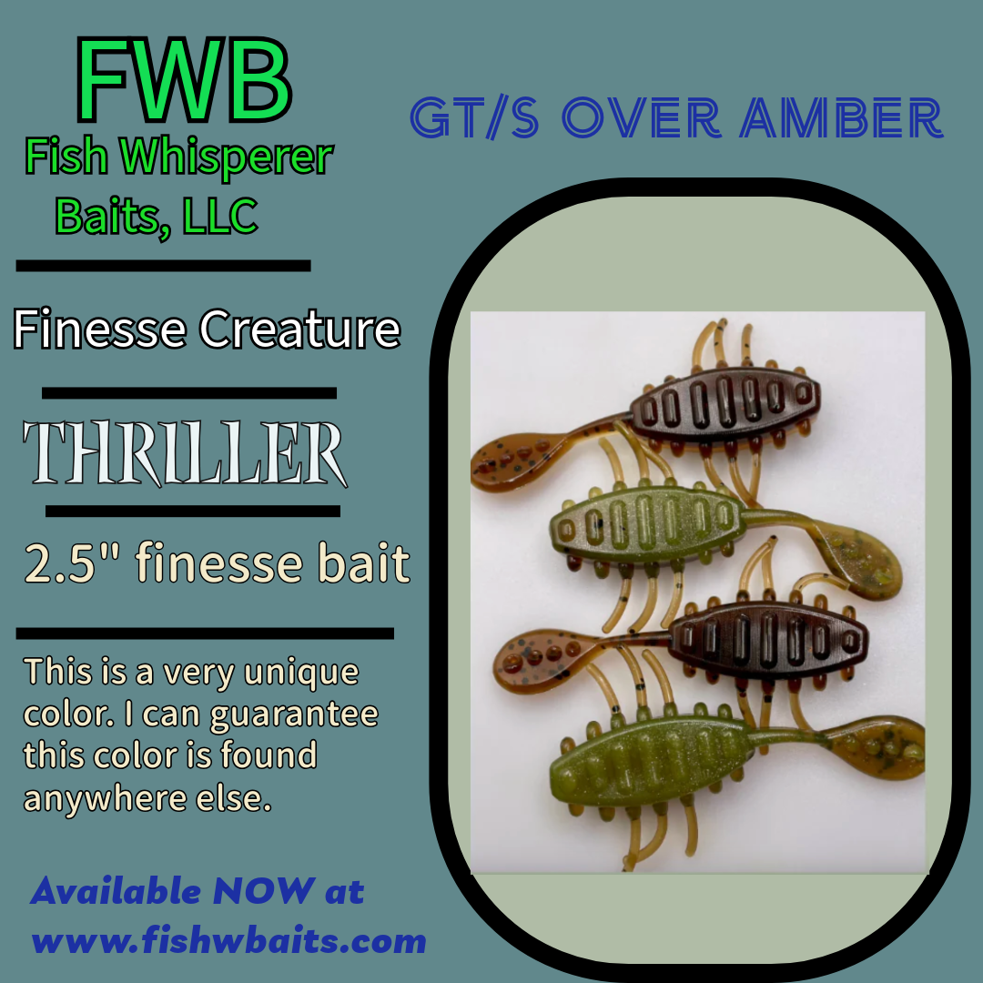 2.5” finesse creature bait/thriller bait