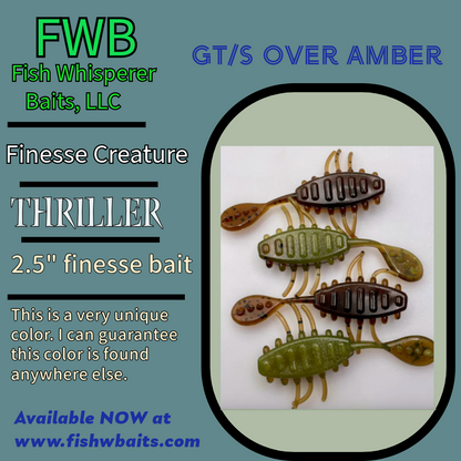 2.5” finesse creature bait/thriller bait