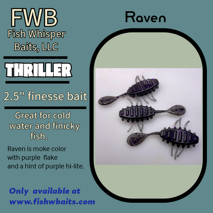 2.5” finesse creature bait/thriller bait