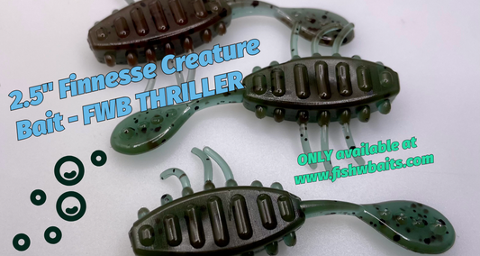 2.5” finesse creature bait/thriller bait