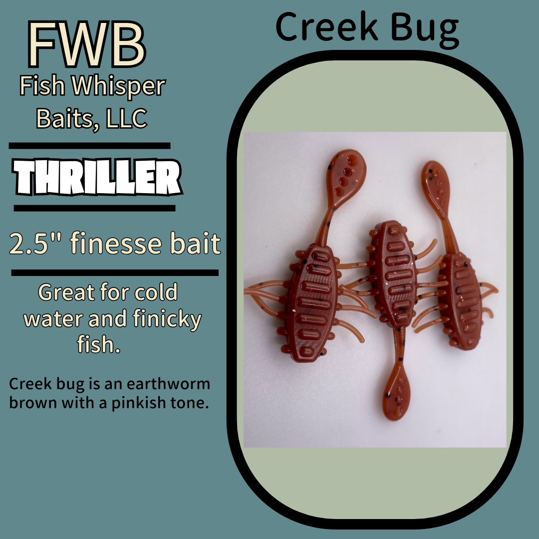 fish whisperer lure 2.5” finesse creature bait/thriller bait