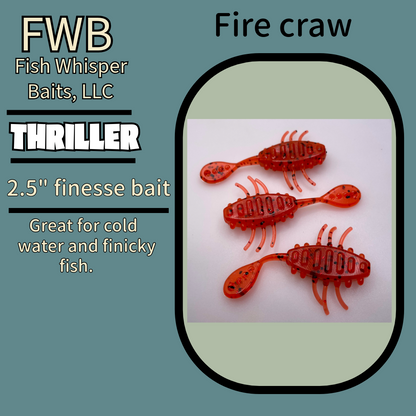 2.5” finesse creature bait/thriller bait
