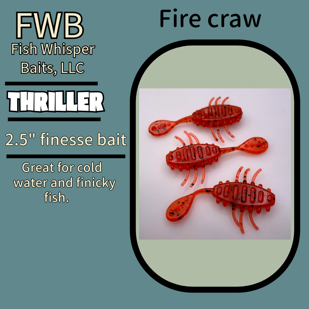 2.5” finesse creature bait/thriller bait