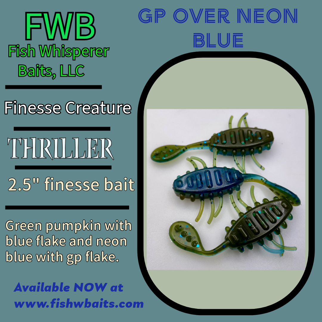 2.5” finesse creature bait/thriller bait