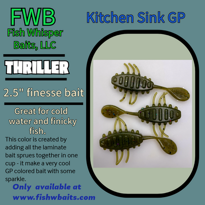 2.5” finesse creature bait/thriller bait