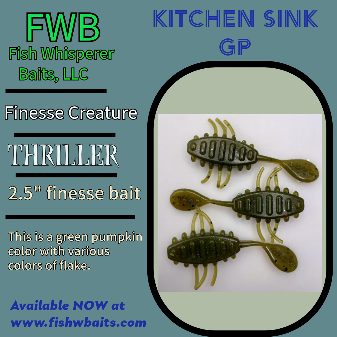 2.5” finesse creature bait/thriller bait