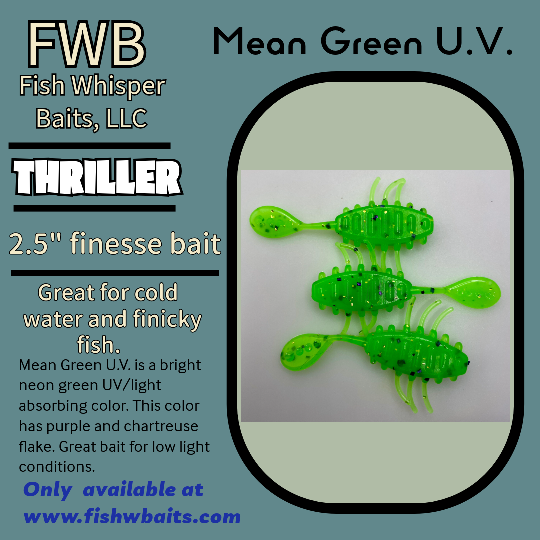 2.5” finesse creature bait/thriller bait