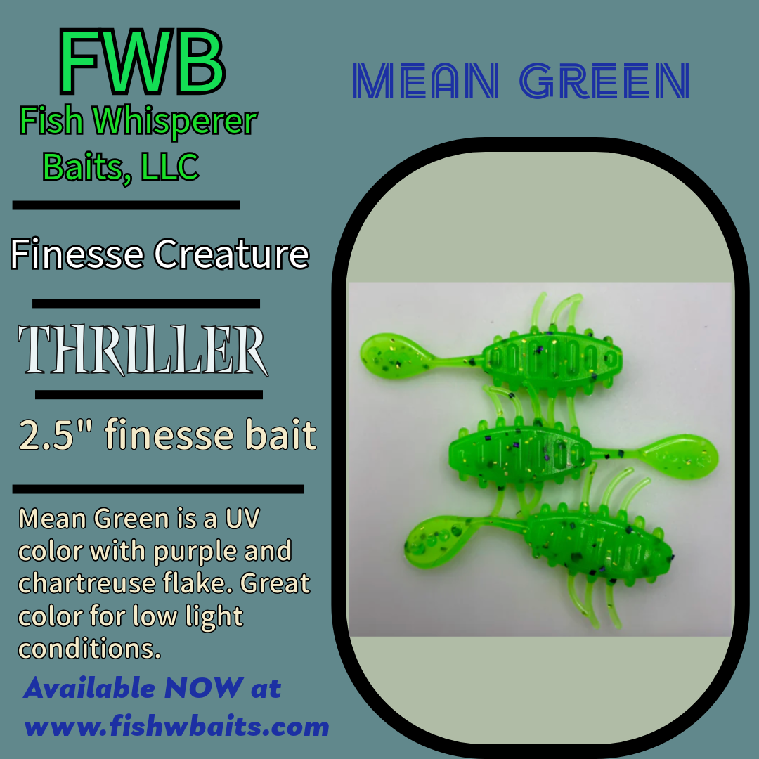 2.5” finesse creature bait/thriller bait