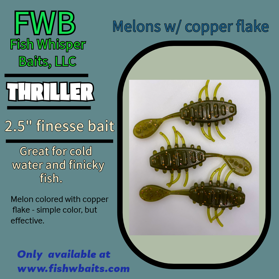 2.5” finesse creature bait/thriller bait