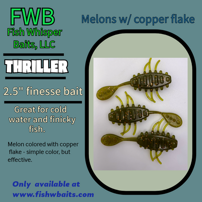 2.5” finesse creature bait/thriller bait