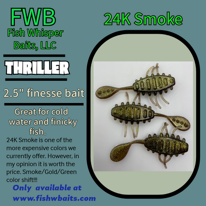 2.5” finesse creature bait/thriller bait