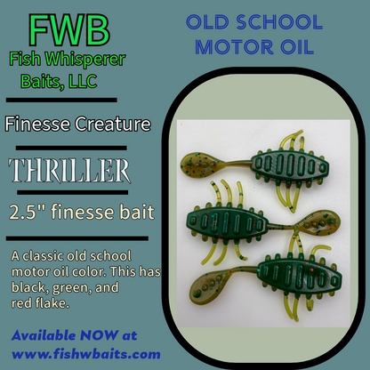 2.5” finesse creature bait/thriller bait