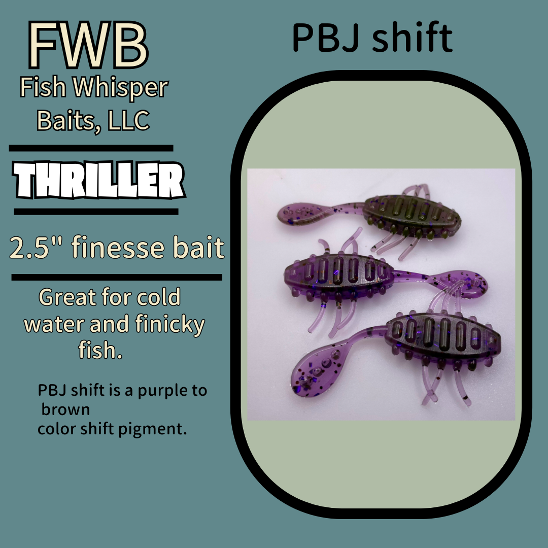 2.5” finesse creature bait/thriller bait