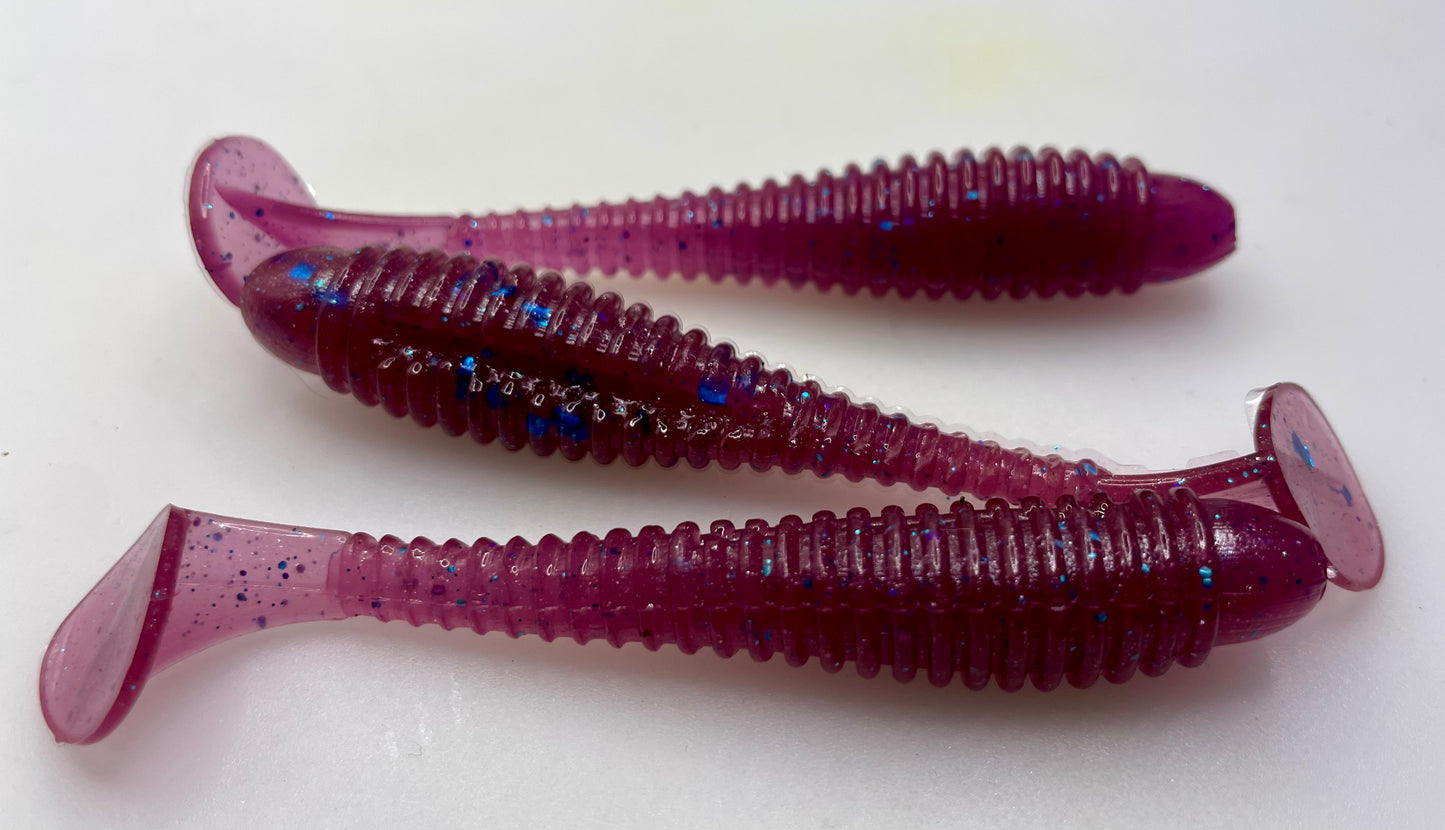 3.2" ringed swimbait paddletail