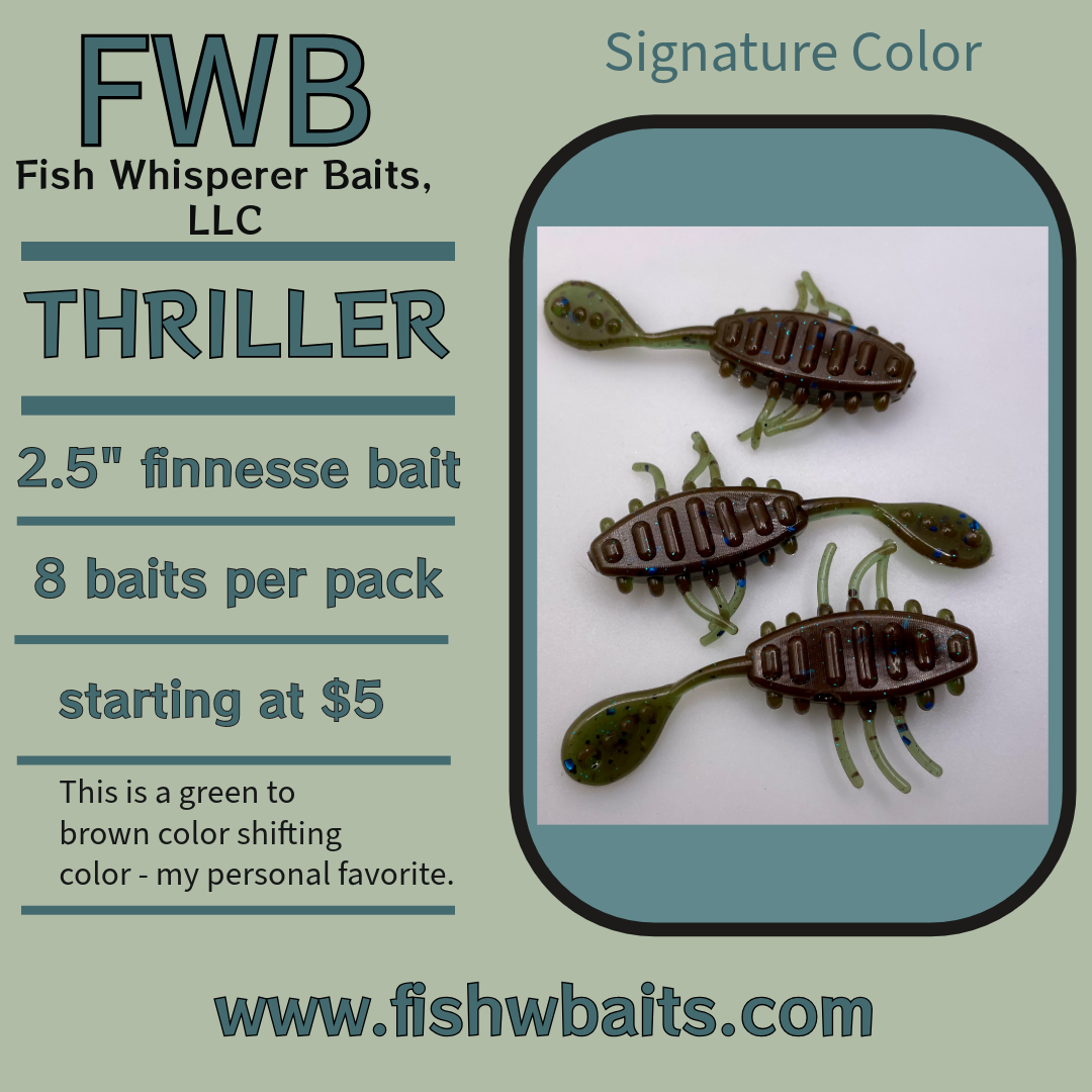 2.5” finesse creature bait/thriller bait