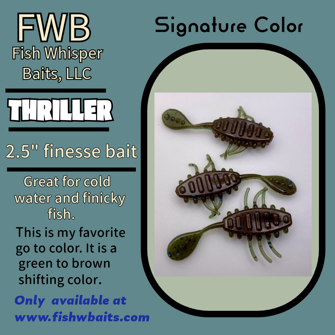 2.5” finesse creature bait/thriller bait